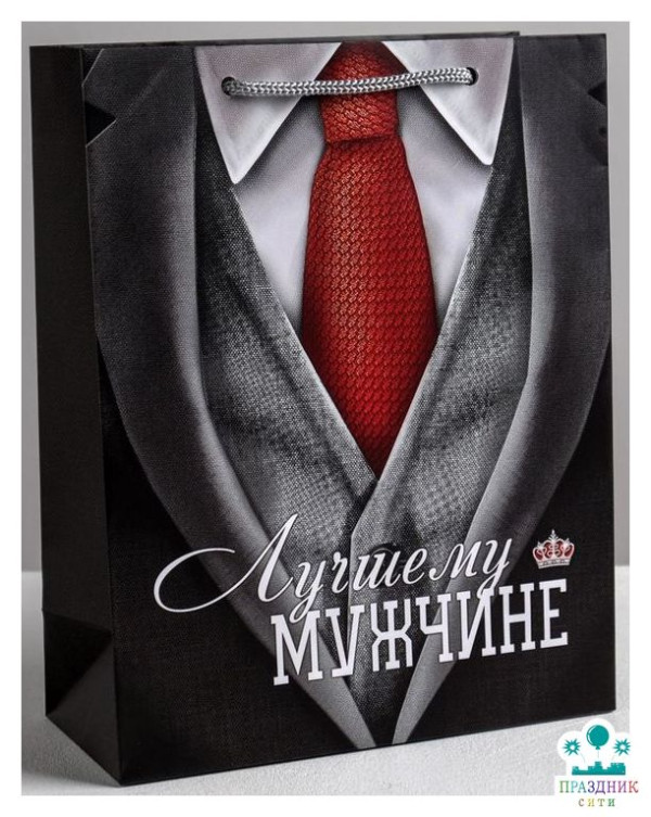 ПАКЕТ Лучшему мужчине, ламинир,  18х23х8 см