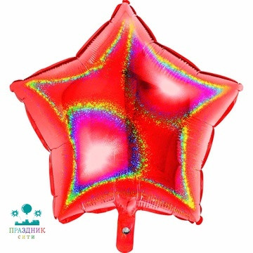 ШАР (Фольга) Г Б/РИС БЛЕСК ЗВЕЗДА 18 in Red
