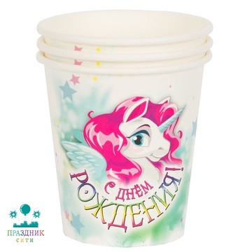 СТАКАН С ДР Единорог 6шт