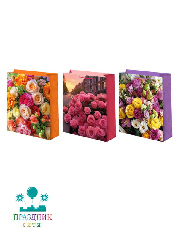 ПАКЕТ Женский цветы 26х32 см