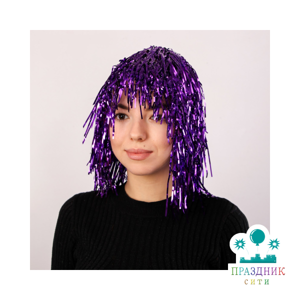 КАРНАВАЛЬНЫЙ ПАРИК Дождь 35 см, цвет фуксия