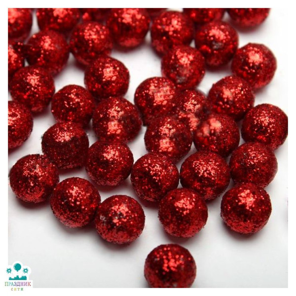 ШАРИКИ пенопласт 5 мм красный блеск (30 гр/уп.)