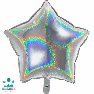 ШАР (Фольга) Г Б/РИС БЛЕСК ЗВЕЗДА 18 in Silver