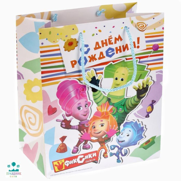 ПАКЕТ Фиксики. С днем рождения! 26х32х14см