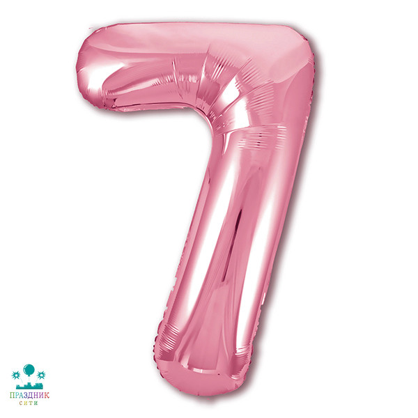 ШАР (Фольга) ЦИФРА 7 65 in Фламинго