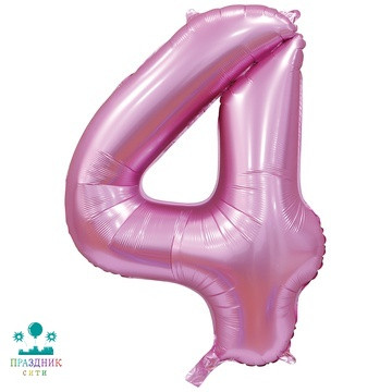 ШАР (Фольга) К ЦИФРА 4 65 in Сатин Pink