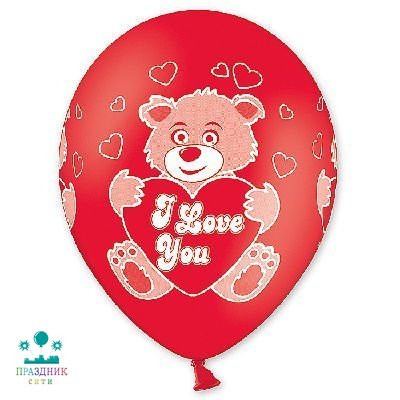 ШАР с рисунком 14" Мишка ILY -101