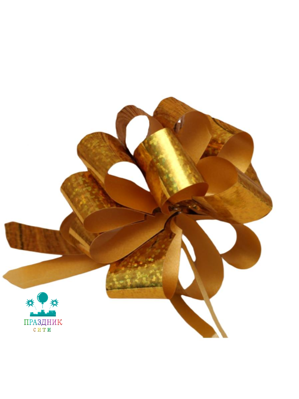 БАНТ ШАР 3 см, Голография, золотой