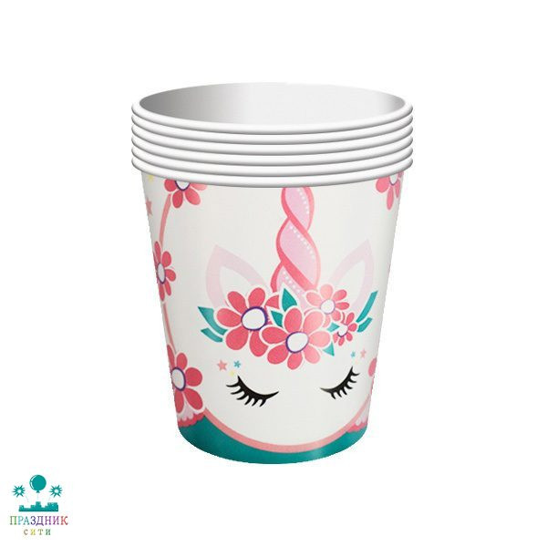 СТАКАН Единорог бум Pink&Tiffany 6шт