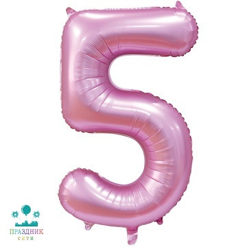 ШАР (Фольга) К ЦИФРА 5 65 in Сатин Pink