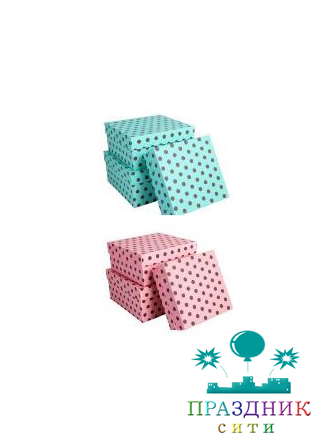 КОРОБКА Горох квадрат 18х18х10см (цвета в ассортименте)
