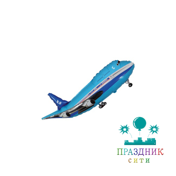 ШАР (Фольга) Мини ФИГУРА Самолет синий