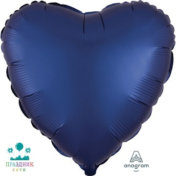 ШАР (Фольга) А Б/РИС СЕРДЦЕ 18 in Сатин Navy
