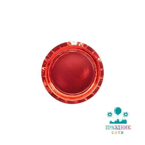 ТАРЕЛКА Красная фольгированная 17см 6шт
