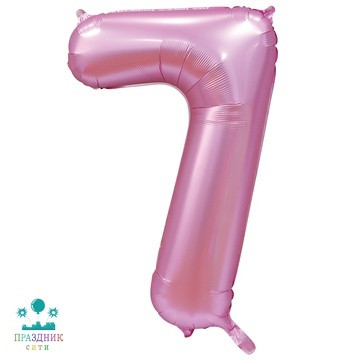 ШАР (Фольга) К ЦИФРА 7 65 in Сатин Pink