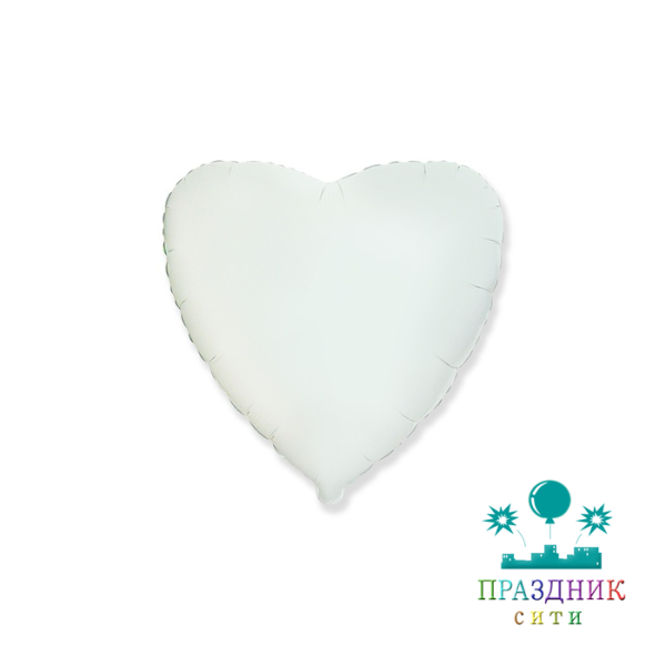 ШАР (Фольга) Ф Б/РИС СЕРДЦЕ 18 in Пастель White УП