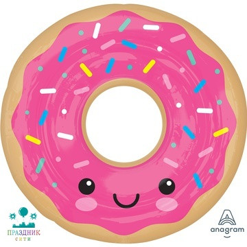 ШАР (Фольга) А ФИГУРА 70 in Пончик в глазури розовой
