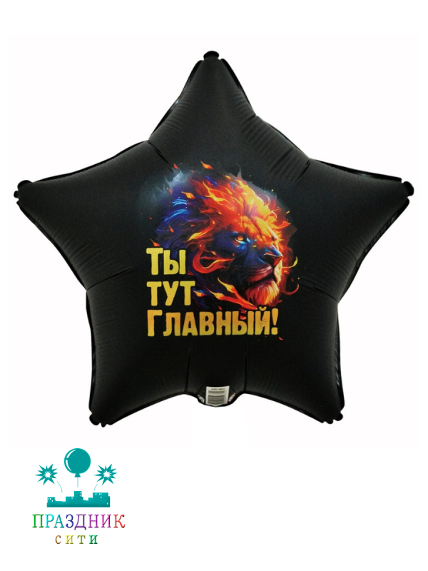 ШАР (Фольга) К 18 in РУС ТЫ ТУТ ГЛАВНЫЙ Лев