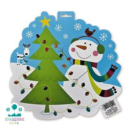 БАННЕР снеговик веселый 27см