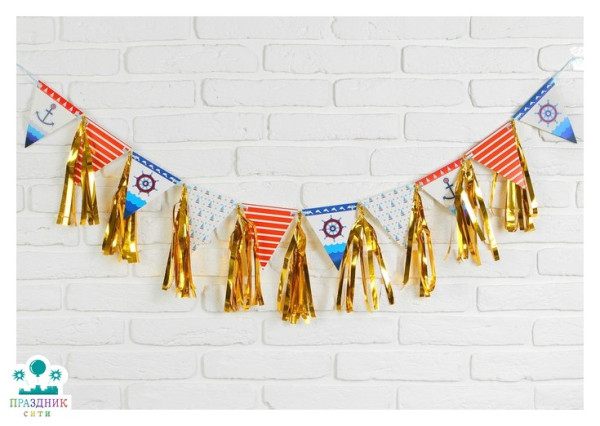 ГИРЛЯНДА Морская, с тишью, 13,5 х 22 см