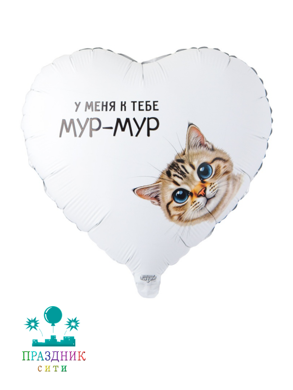 ШАР (Фольга) К 18 in РУС У МЕНЯ К ТЕБЕ МУР-МУР