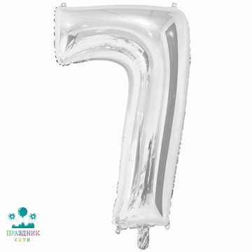 ШАР (Фольга) К ЦИФРА 7 40 in Silver