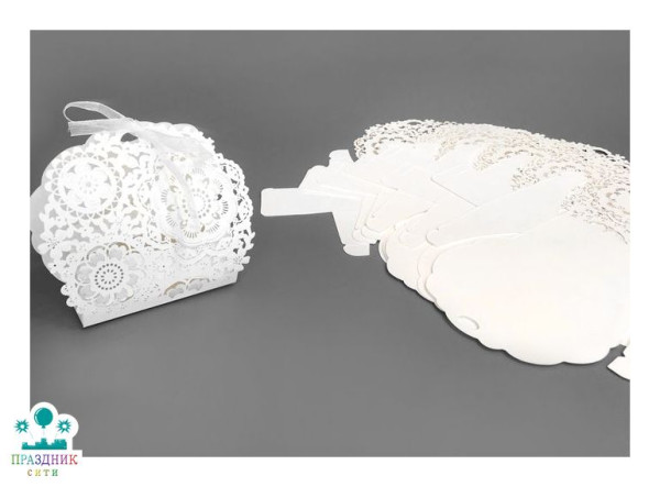 КОРОБКА Ажурная, сборная, 7,5х3х9см, белая