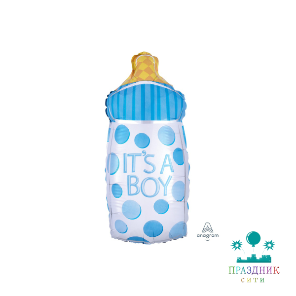 ШАР (Фольга) А ФИГУРА 44 in Бутылочка IT'S A BOY
