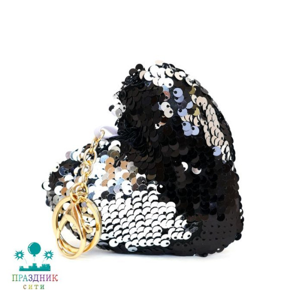 БРЕЛОК Сердце с пайетками 12 см