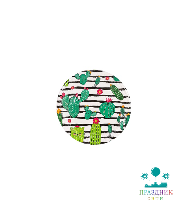 ТАРЕЛКА Кактусы в полоску 17см 6шт