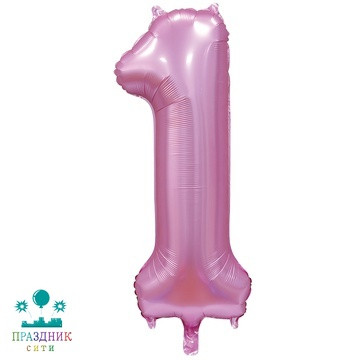 ШАР (Фольга) К ЦИФРА 1 65 in Сатин Pink