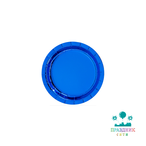 ТАРЕЛКА Синяя фольгированная 17см 6шт