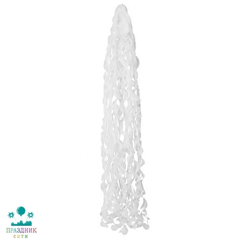 ГИРЛЯНДА Хвост для шара тассел спираль белый 95 см