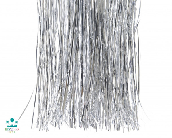 ДОЖДИК из фольги голография2 серебро 1 м