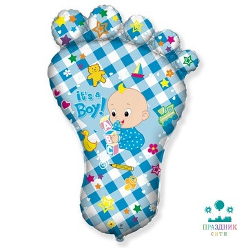 ШАР (Фольга) Ф ФИГУРА 65 in Стопа мальчика голубая