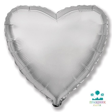 ШАР (Фольга) Ф Б/РИС СЕРДЦЕ 18 in Металлик Silver