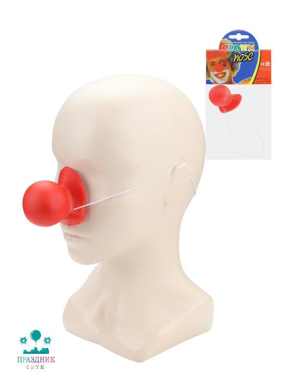 НОСИК Карнавальный аксессуар со звуком "Клоунский нос