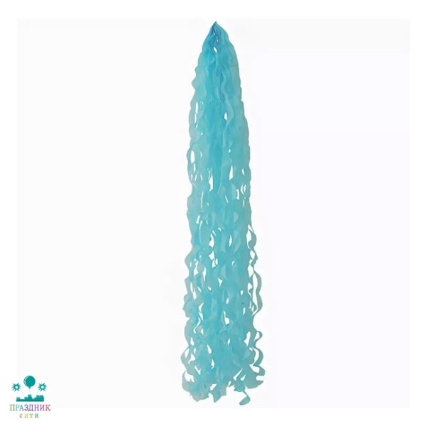 ГИРЛЯНДА Хвост для шара тассел спираль голубой 95 см