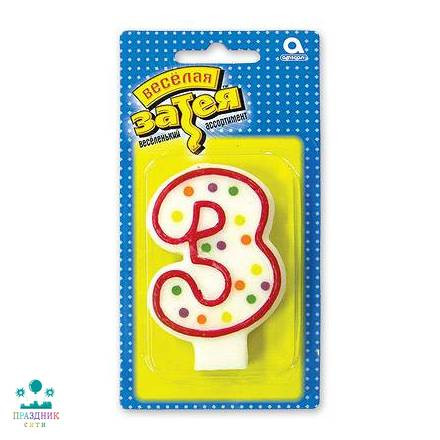 СВЕЧА-ЦИФРА 3 7,6см