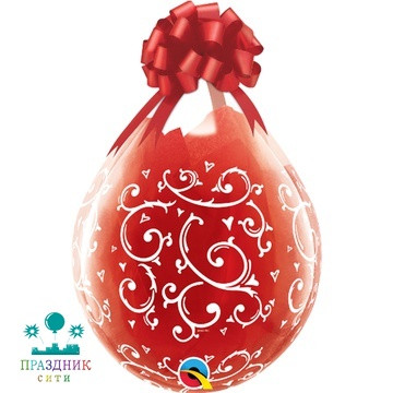 ШАР Д/УПАКОВКИ 45 in Сердце С Завитками